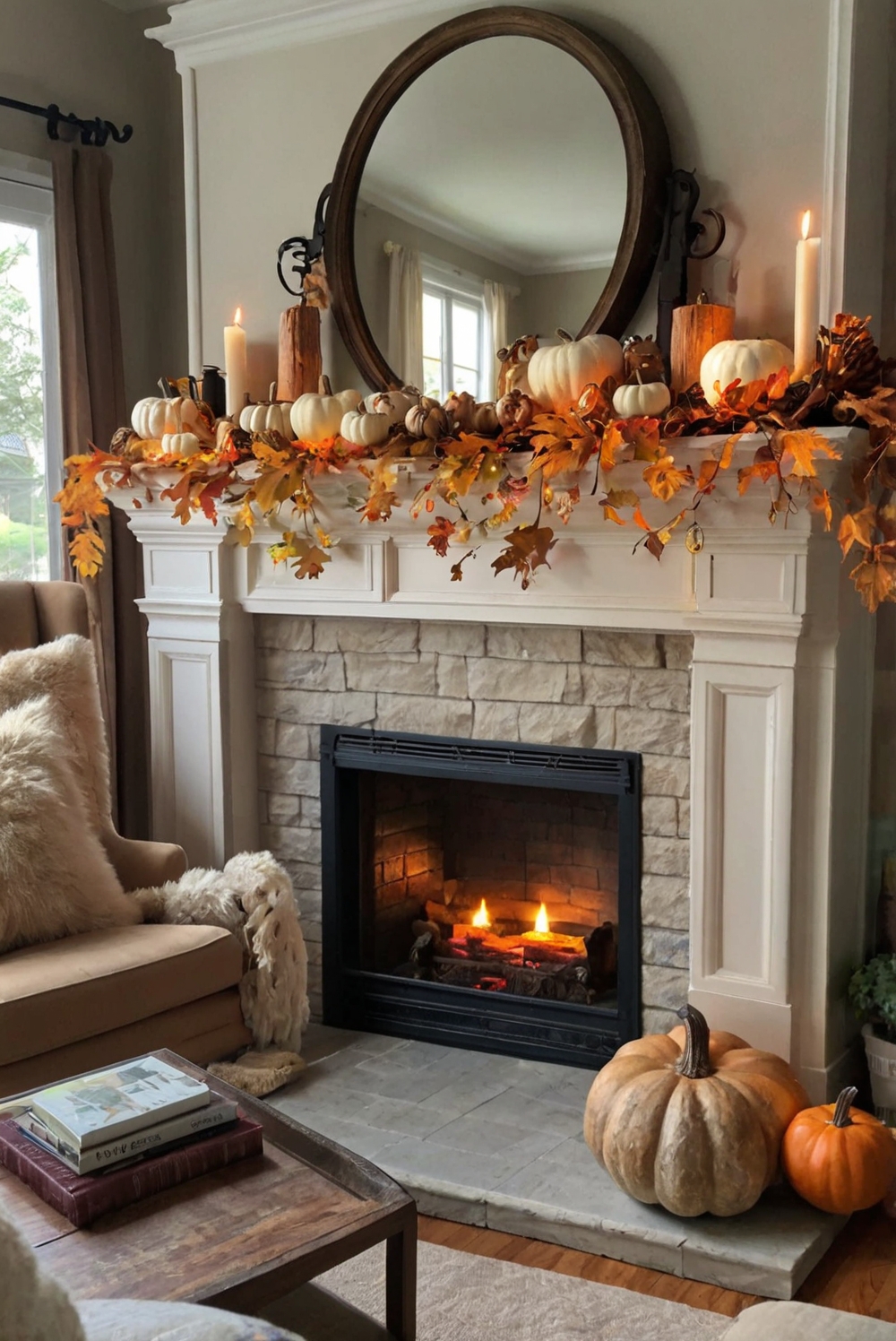 Stunning Fall Mantel Decor Ideas, Fall Fireplace Decor, Autumn Mantel Decor, Elegant Fall Mantel, Seasonal Mantel Decor