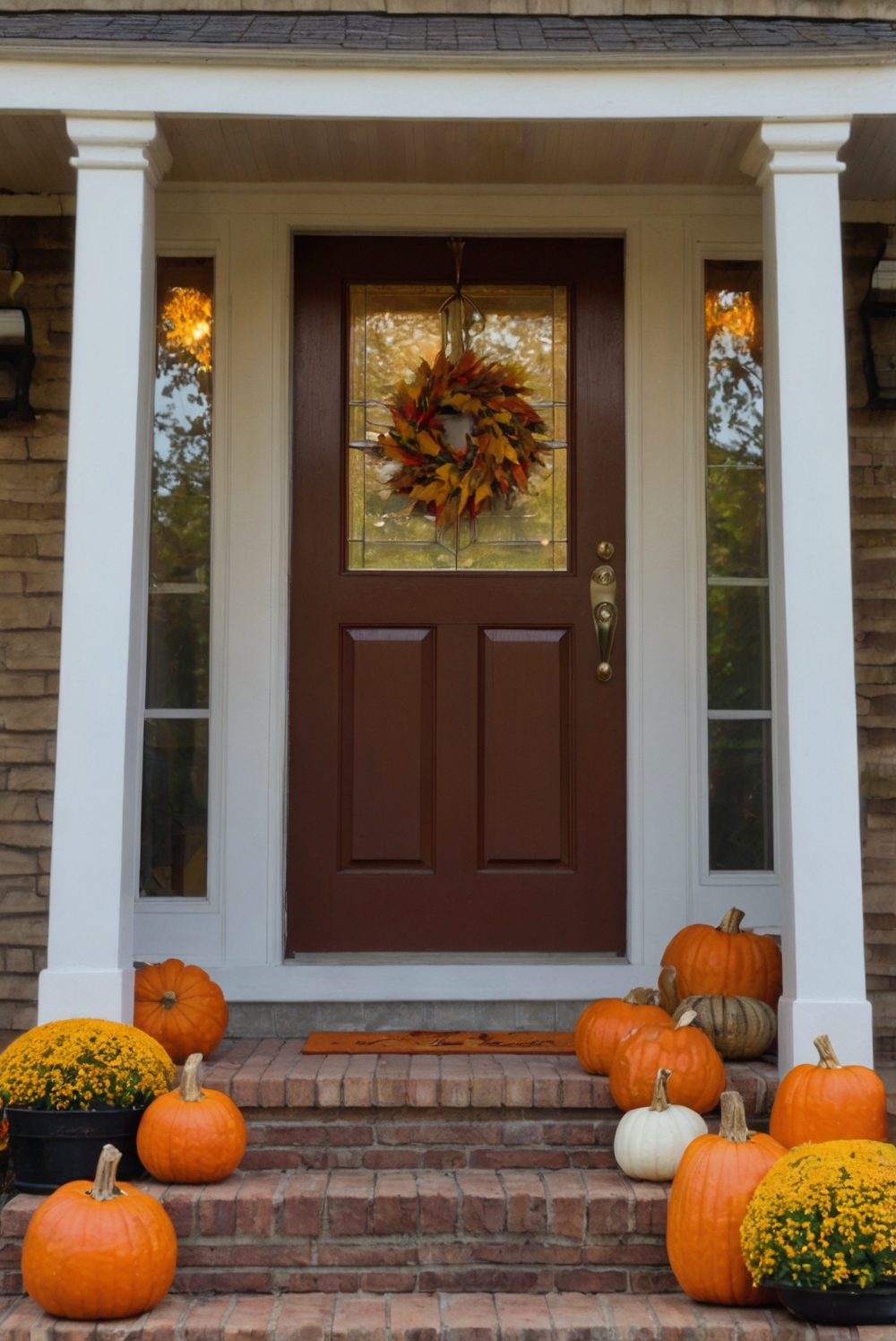 Fall Front Porch Decor, Porch Decorating Ideas, Autumn Porch Displays, Outdoor Fall Decorations, Seasonal Porch Accents