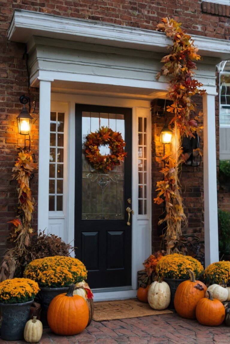 Fall porch decor, Front porch fall decorations, Outdoor fall decor, Autumn porch decorating, Fall porch ideas