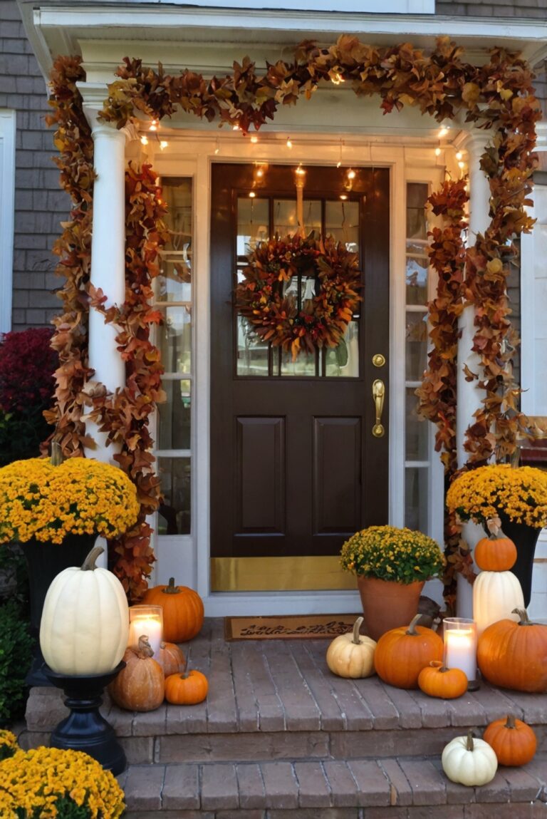 Fall porch decor, Autumn outdoor decorations, Porch decorating ideas, Outdoor fall displays, Front porch fall decorations