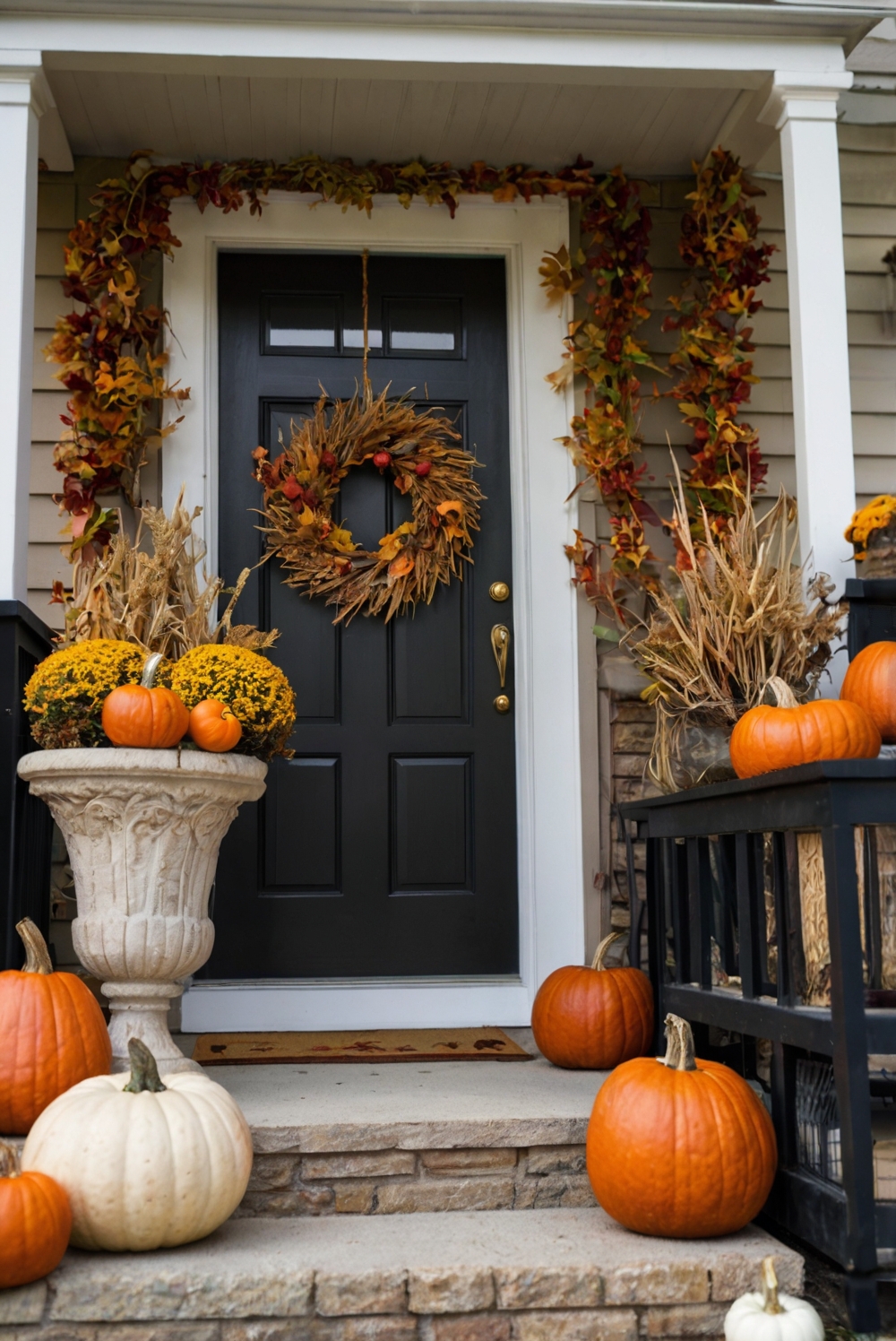 Fall porch decor , Outdoor fall decorations , Front porch fall ideas , Autumn porch decorating ideas , Fall front porch decorating