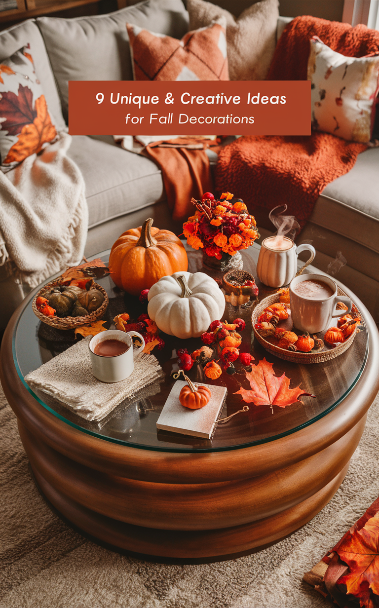 fall decor ideas, coffee table styling, glam coffee table decor, autumn home accents, chic living room decor