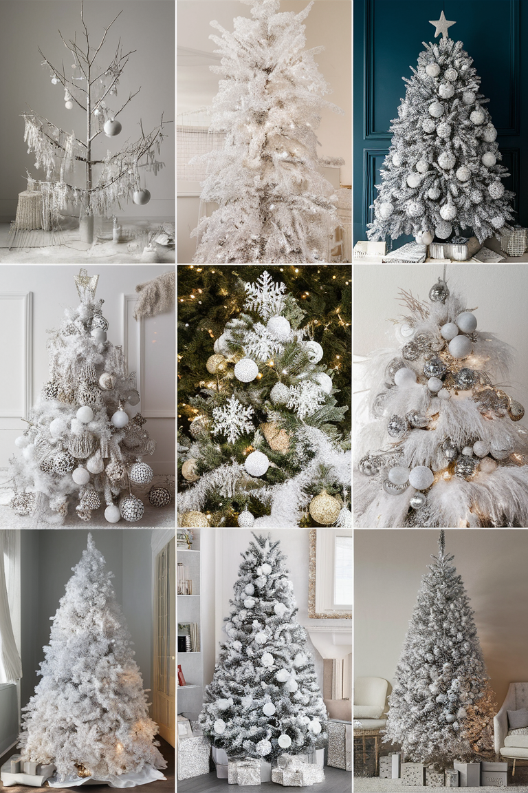 White Christmas tree decor, Christmas tree decoration, Christmas tree ideas, Sparkling holiday home, Elegant Christmas tree